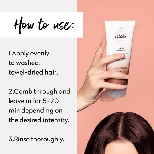 Image of FOUR REASONS Color Mask, Mahogany (27 Colors) - Hair Gloss & Color Depositing Conditioner - Semi Permanent Hair Toner for Color-Treated Hair Color For Women - Vegan & Cruelty-Free - 6.76 fl oz