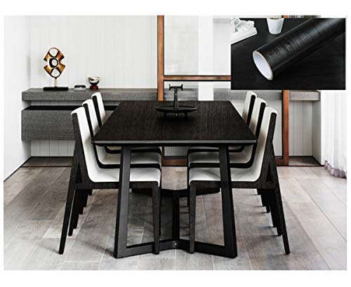 Vinilo protector para muebles de cocina autoadhesivo impermeable madera nuez negra 3