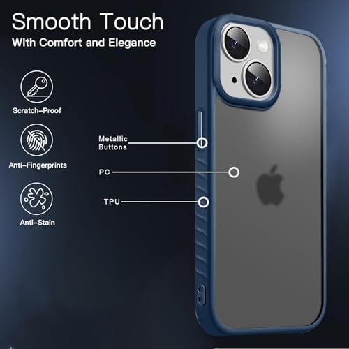 Image of KARWAN️ Shockproof Back Case Cover for iPhone 14 Plus | Camera Protection Bump |Shockproof Back Case Cover for iPhone 14 Plus - Blue