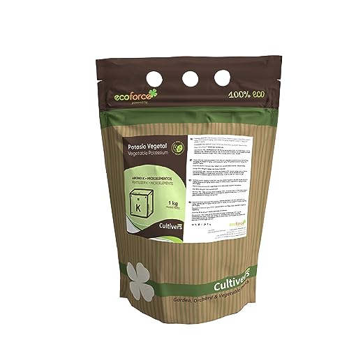 CULTIVERS Abono Potasio Vegetal para plantas obtenido de Algas 5 kg. Fertilizante Vegano para el Engorde de los Frutos. Mejora la calidad de los frutos en los cultivos