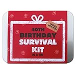 40th Birthday Survival Kit Tin – Fun Novelty Compact Pocket Gift Set for 16th 18th 30th 50th 60th 70th 80th-Gift for Men, Women, Friends, Family & Colleagues (40th Birthday Survival Tin)