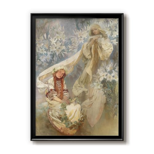 Alphonse Mucha | Madonna Of The Lilies | Black Framed Hangings | GAL101