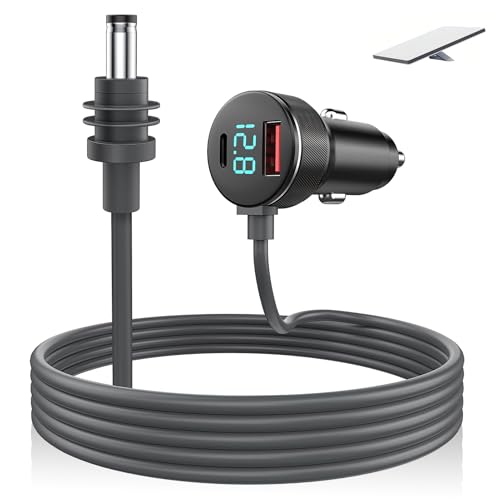 Otufan Starlink Mini Power Cable, Starlink Mini Car Charger, 3-in-1 18awg Dc 12v-48v with Digital Display & USC-C PD 45w and USB-A PD 22.5w Ports for Trucks, Cars, RV (10FT/3M)