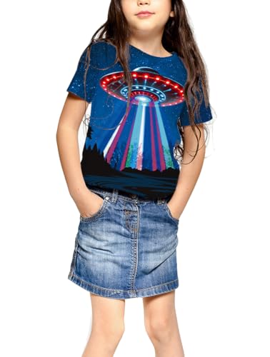 Image of Ainuno Graphic Tees for Boys Girls Kids 7-14Y, Summer Short Sleeve T Shirt Cool 3D Print