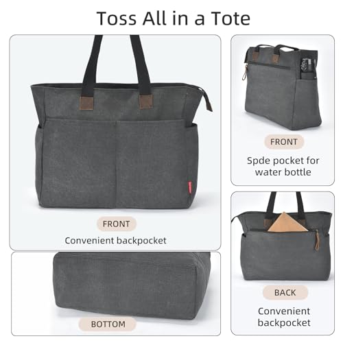 Bolso tote de lona con compartimento para uso diario miniatura 4