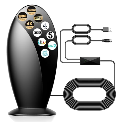 Digital TV Antenna Indoor for Local Channels - 1200+ Miles Long Range Antenna for Smart TV & Older TVs