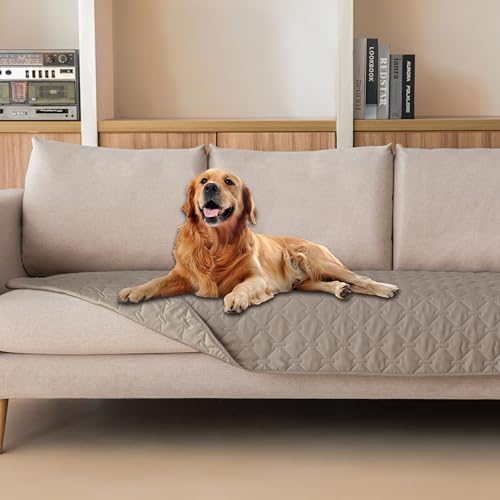 Image of gogobunny 3X Stronger Waterproof Pet Blanket, Scratch Proof Furniture Protector for Dogs Cats, Reversible Cover 30x80 Inch, Dark Stone