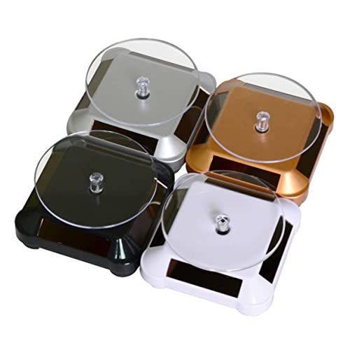 GLEAVI Electric Rotating Display Stand Stand Turntable Display Riser for Jewelry Accessories Solar-Powered Base