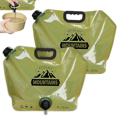 8 Liter Collapsible Emergency Water Storage Bag with Tap for Camp...