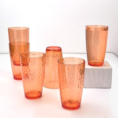 Yalin 20oz Acrylic Drinking Glasses Set of 6