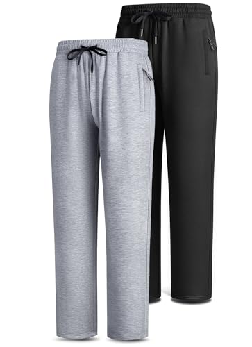 Pantalon jogging homme 2 pièces pull-on décontracté sport avec poches à fermeture éclair
