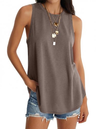 Image of UNCLECAT Womens Oversized Long Tank Tops Summer Sleeveless Tunic Tops