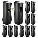 12 Pack Automatic Air Freshener Spray Dispenser,Wall Mounted or Free Standing Auto Freshener Dispenser Aerosol Sprayer for Hotel Office Living Room Bathroom Commercial Place,Black