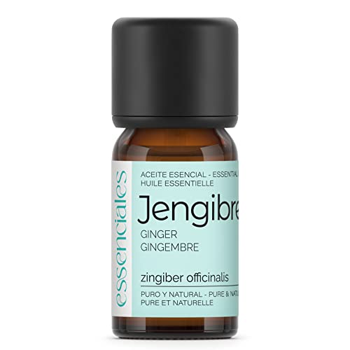ESSENCIALES Aceite Esencial de Jengibre 10 ml – 100% Puro y Natural – Aroma Herbal y Especiado – Ideal para Difusor y Aromaterapia