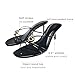 OtpyNik Women's Strappy Sandals Heels Round Open Toe, Slip On Stiletto Sandals Metal Buckle Black Heels for Women Fashion Party Shoes Black 8