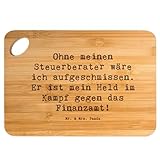 Mr. & Mrs. Panda Bambus - Schneidebrett Spruch Steuerberater Held - Geschenk, Steuerexperte, Berufspassion, Bretter, Schneidebrett Holz, Finanzen,