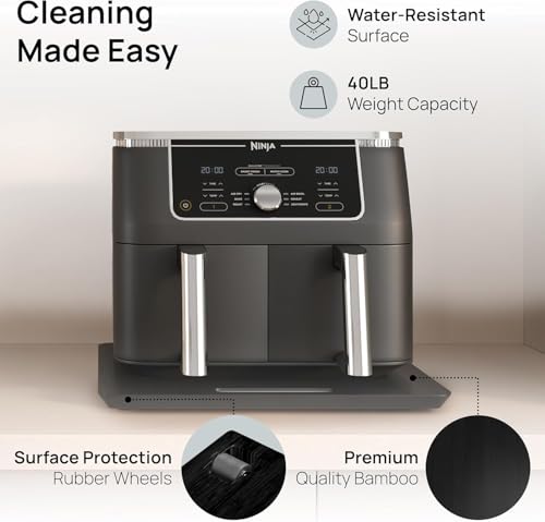Ibyx Elegant Sliding Tray for Your Coffee Maker & Heavy Kitchen Appliances - Sturdy, Slides Easily from Under the Cabinet - Rolling Appliance Tray for Countertop with Wheels (Black, 16" W x 13" D) by Ibyx - Image 4
