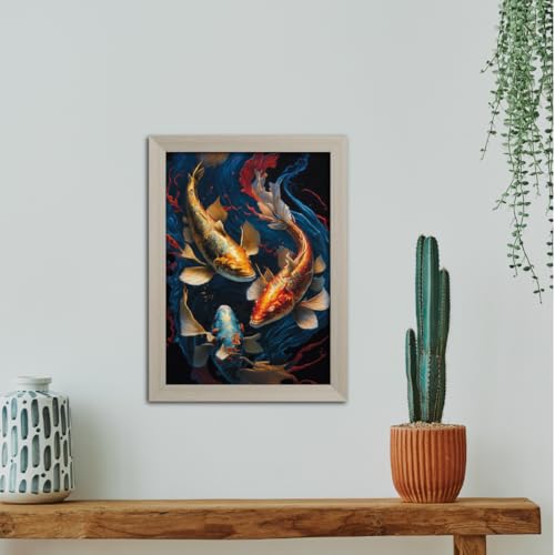 Image of TenorArts Feng Shui Photo Frame Vastu Positivity Lucky Wall Painting Aesthetic Art Frames with White Wooden Texture for Living rooms Office Bedroom - Wall Paintings /Hangings (12inches x 9inches)