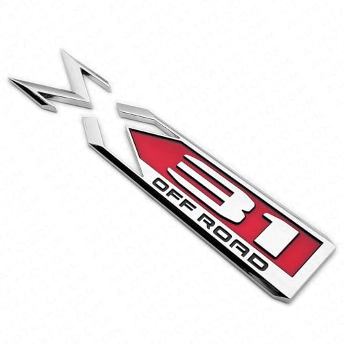 Image of 2PCS X31 Off Road Emblems 3D Rear Bodyside Badge Replacement for 2019-2022 GMC Sierra 1500 Genuine GM (Chrome Red)