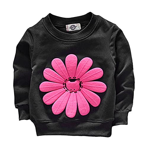 Toddler Baby Girls Sunflower Clothes Set Long Sleeve Top And Pants 2Pcs Outfits Fall Clothes (Black,Age 3T) #TOP1