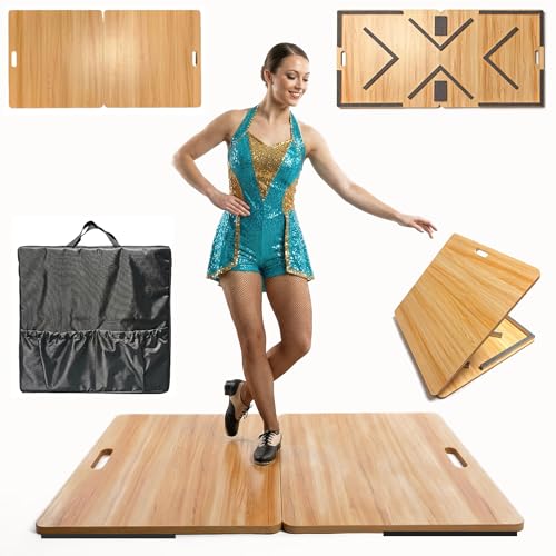 vigorliving Portable Tap Dance Floor Foldable Tap Board with Carrying Bag for Tap Dance Practice at Home Professional Outdoor Dance Floor Tiles and Flooring for Dancers