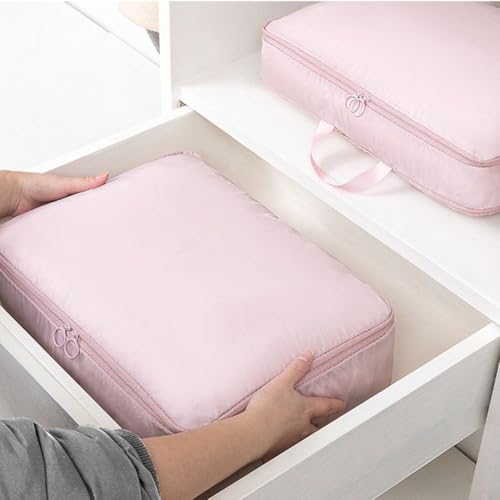 Bolsas de embalaje de compresión eficientes para viajes, camping y uso doméstico (rosa L)
