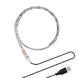 ONEVER Flexible Led Strip Lights with USB Cable for TV Computer Desktop Laptop Background Home Kitchen Decorative Lighting, SMD 3528 50CM Warm White