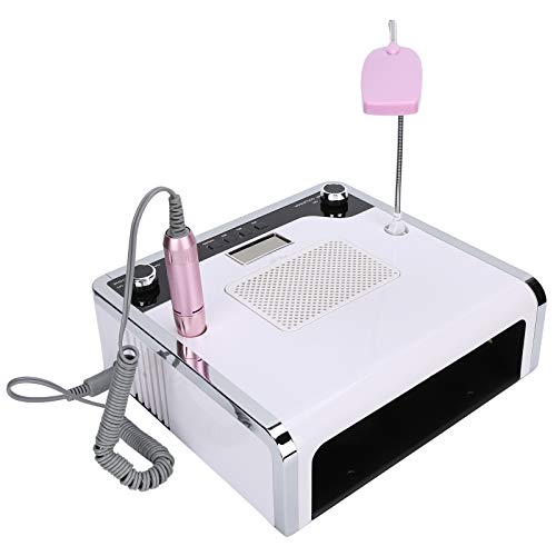 ZJchao Nail Drill with Curing Lamp, Nail Dust Collector, LED Light, Grinding Machine - 108W 4-In-1 Nail Art Kit for Efficient Nail Polishing and Dust Removal (US Plug)