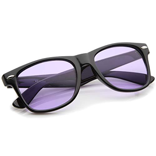 zeroUV Retro Wide Temple Color Tinted Square Lens Horn Rimmed Sunglasses 54mm4