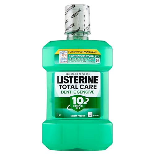 Listerine Obrona zębów i dziąseł, potrójne działanie do płukania ust, silne zęby i zdrowe dziąsła, świeża mięta, 1 litr
