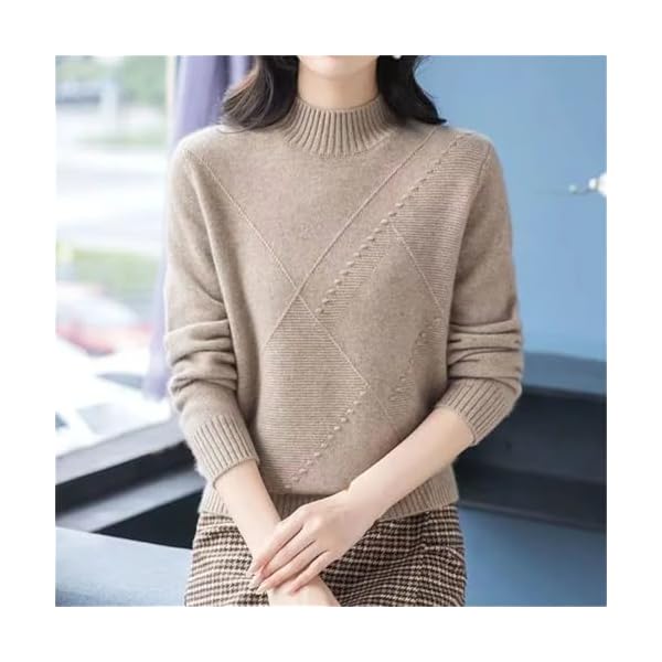 Women's Pullovers Knitwear Clothing Warm Half Turtleneck Sweater Winter Long Sleeve Pull Jumper - Image 6