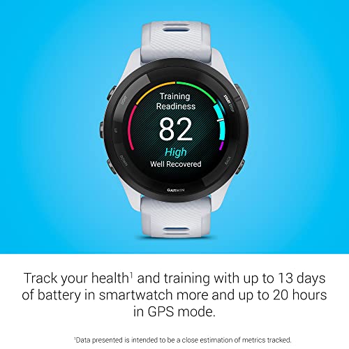 Garmin Forerunner® 265, Running Smartwatch, 46mm, Whitestone/Tidal Blue by Garmin - Used condition - Image 4