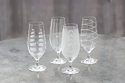 Mikasa Cheers Craft Beer Glass Set with Decorative Etching, 460 ml, Set of 4