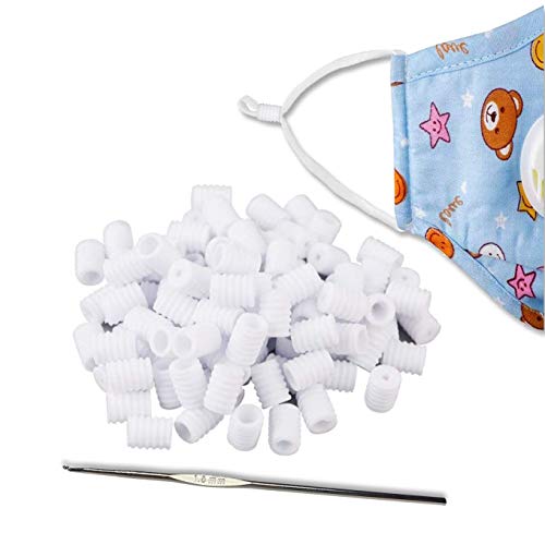 100 Pcs Cord Locks, Silicone Elastic Rope Adjuster, White Elastic Silicone Soft Non-Slip Stopper, Toggles For Drawstrings, Used To Adjust Rope Length #TOP5