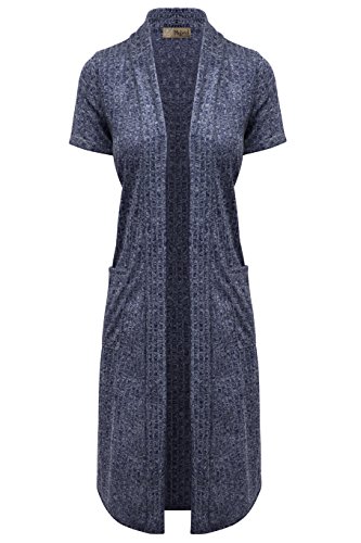 Hybrid & Company Womens Casual Short Sleeve Open Front Drape Cardigan4