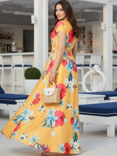 Image of KOH KOH Womens Long Modest Floor Length Flowing Summer Print Maxi Dress