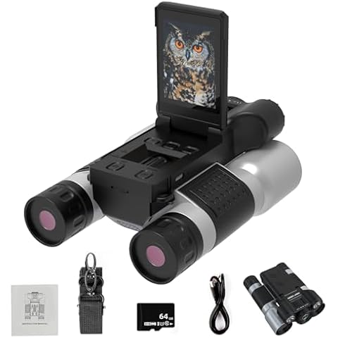 DYNASCO Night Vision Goggles, 4K Night Vision Binoculars for Adults, HD Display Infrared Digital Binoculars for Camping Hunting Surveillance, can Save Photo and Video, with 64GB TF Card - 7IR Levels Cover