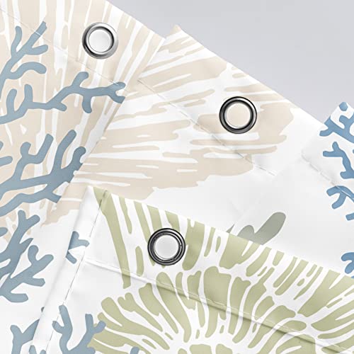 Tritard Nautical Coastal Waterproof Fabric Shower Curtains Decorative Starfish Seashell Coral Beach Bath Curtain Ocean Themed Underwater Marine Decor For Bathroom With 12 Hooks, 72 X 72, Blue #TOP3