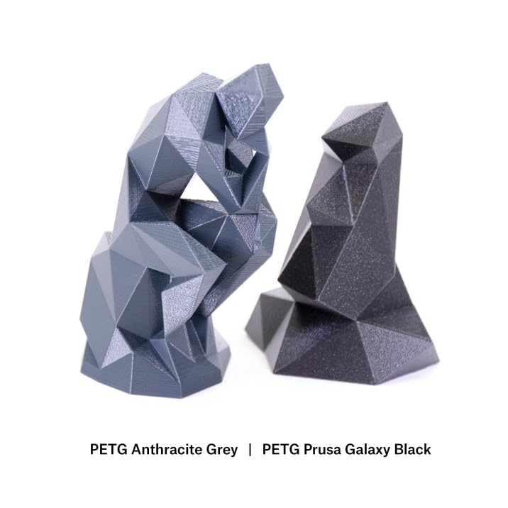 Image of Prusament 3D Printer Premium Filament PETG Anthracite Grey 1.75mm - 1kg Spool - High Precision ±0.02 mm - Low Stringing - Strong Layer Bond - No Tangling - Ideal for Beginners & Professionals