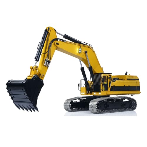 Image of 55KG! 1 /12 Metal Remote Control Hydraulic Tracked Excavator 395F RC Digger 2830 Brushless Motor Dual Pump System Radio Hobby Grade Model for Ages 14+(Light Yello and Black)
