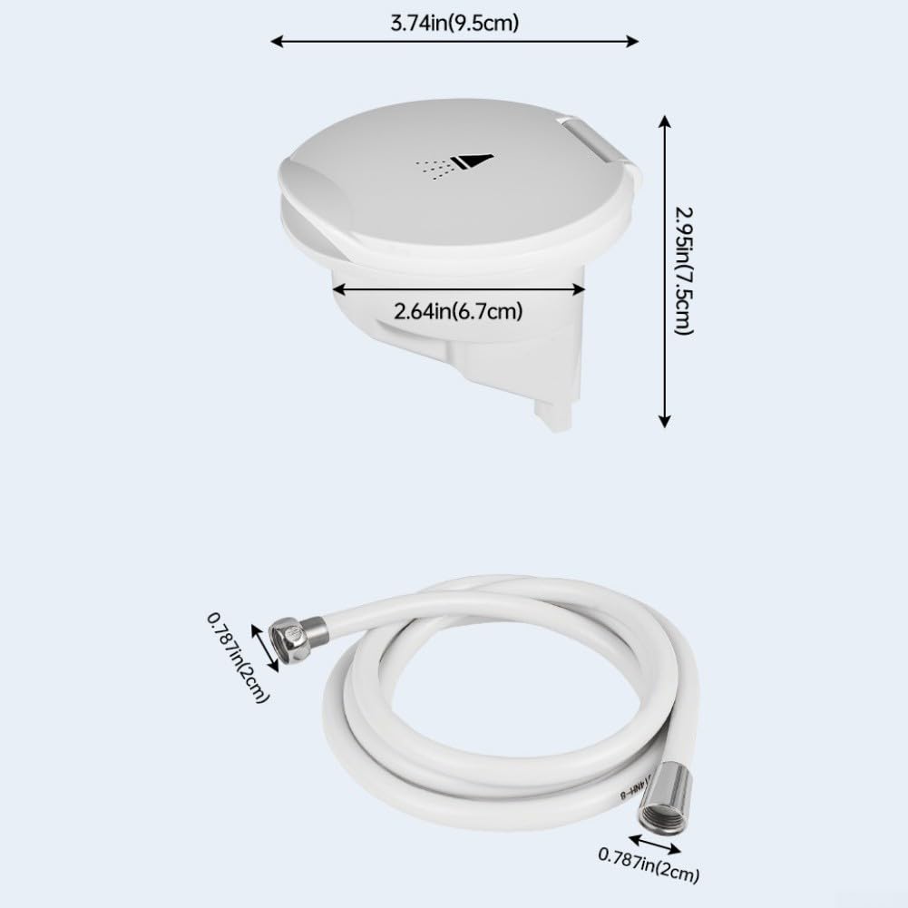 Kit de cabezal de ducha marino, juego de ducha retráctil a presión para yates y barcos, ABS + PVC, manguera de 8 pies o 4 m, blanco (4 m)