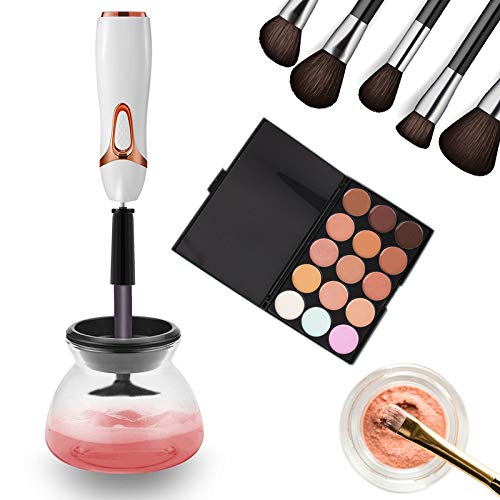 Automatic Makeup Brush Cleaner Spinner Makeup Brush Dryer Electric Makeup Brush Cleaner Device Electronic Cleaning Brush Machine Cosmetic Brush Washing Cleaning Tools Cleans (R1)