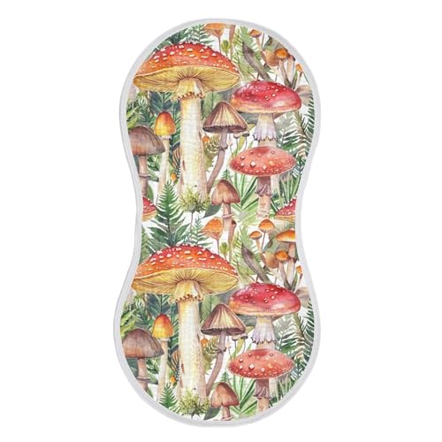 xigua Vintage Mushrooms Baby Burp Cloths for Newborn Boys and Girls 1 Pack, Soft & Absorbent Cotton Baby Burp Cloth, Baby Washcloths, Newborn Towel, Burp Rags