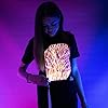 Illuminated Apparel Interactive Glow in The Dark T-Shirt - Fun for Birthday Parties & Festivals - Light up The Night (XXL, Black/Peach Glow) #1