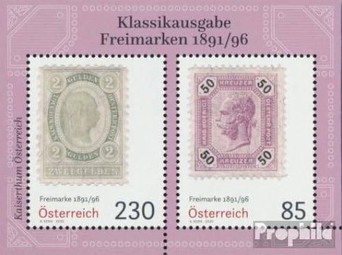 Sellos clásicos de Austria Block112 Prophila una joya estampada para álbumes selectos