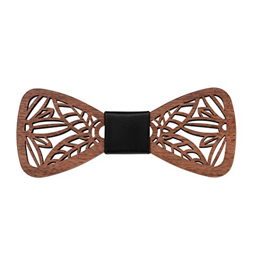 Mr.van Handmade Bow Tie Men's Pre Tied Adjustable, Natural Walnut Wood For Tuxedo Wedding Party #TOP12