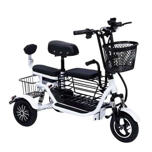 3 Wheels Scooter, Folding Electric Wheelchair, 3 Wheels, Mobility Scooter, Lightweight, 3 Wheels, Battery Life Up to 30 Km, Comfortable Seat, Can Hold Children White, 30 km