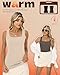 Riyiper 5 Pack Women's Fleece Lined Thermal Tank Top Seamless Square Neck Slim Fit Sleeveless Undershirt Warm Base Layer Vest(Black, Brown, Coffee, Dark Gray, Nude Color,Small)