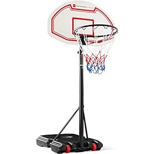 Best Choice Products Kids Height-Adjustable Basketball Hoop, Portable Backboard Set w/ 2 Wheels, Fillable Base, 70.5in to 82.3in Tall