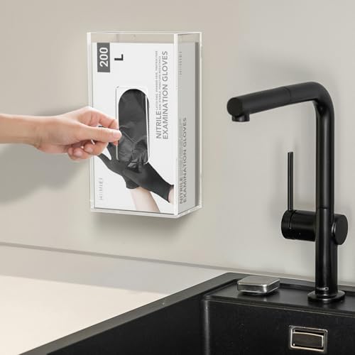 hiimiei glove holder for wall mount magnetic gloves box holder acrylic disposable rubber latex glove dispenser